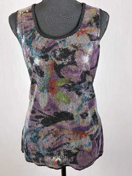 Covington Tops - Covington | Sequin Sleeveless Sweater Top | XL | NWT